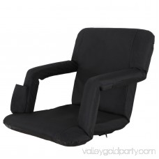 Zeny Set of 2 Portable Stadium Seat Chair, Reclining Seat Black Bleachers 5 Positions
